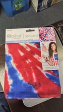 Red White Blue Swirl Tie Dye Bandana 22" x22" NEW America 4th Of July Patriotic