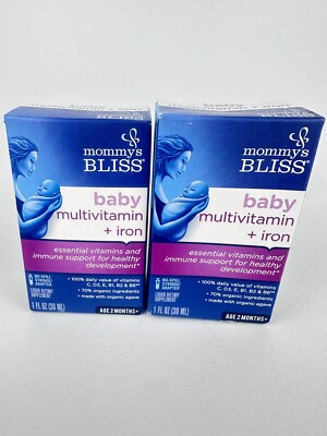 2 Pack- Mommys Bliss Baby Multivitamin + Iron 1 fl oz