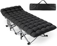 Camping Cot for Adults, Heavy-Duty Portable Cot Bed with Mattress, Foldable