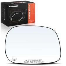 Right Passenger Side Heated Mirror Glass with Backing Plate - Compatible with