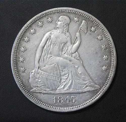 1847 Seated Liberty Dollar coin