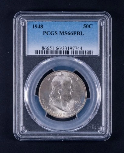 1948 Franklin Half 50c PCGS MS66 FBL WB744