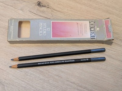 Vintage Rexel Cumberland Derwent Studio Pencils 2 Gunmetal 69 Made in Brtitain