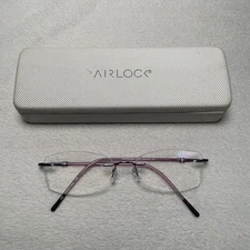 Marchon Eyeglasses Airlock Divine 203 Women Pink Rimless Metal Glasses Frames