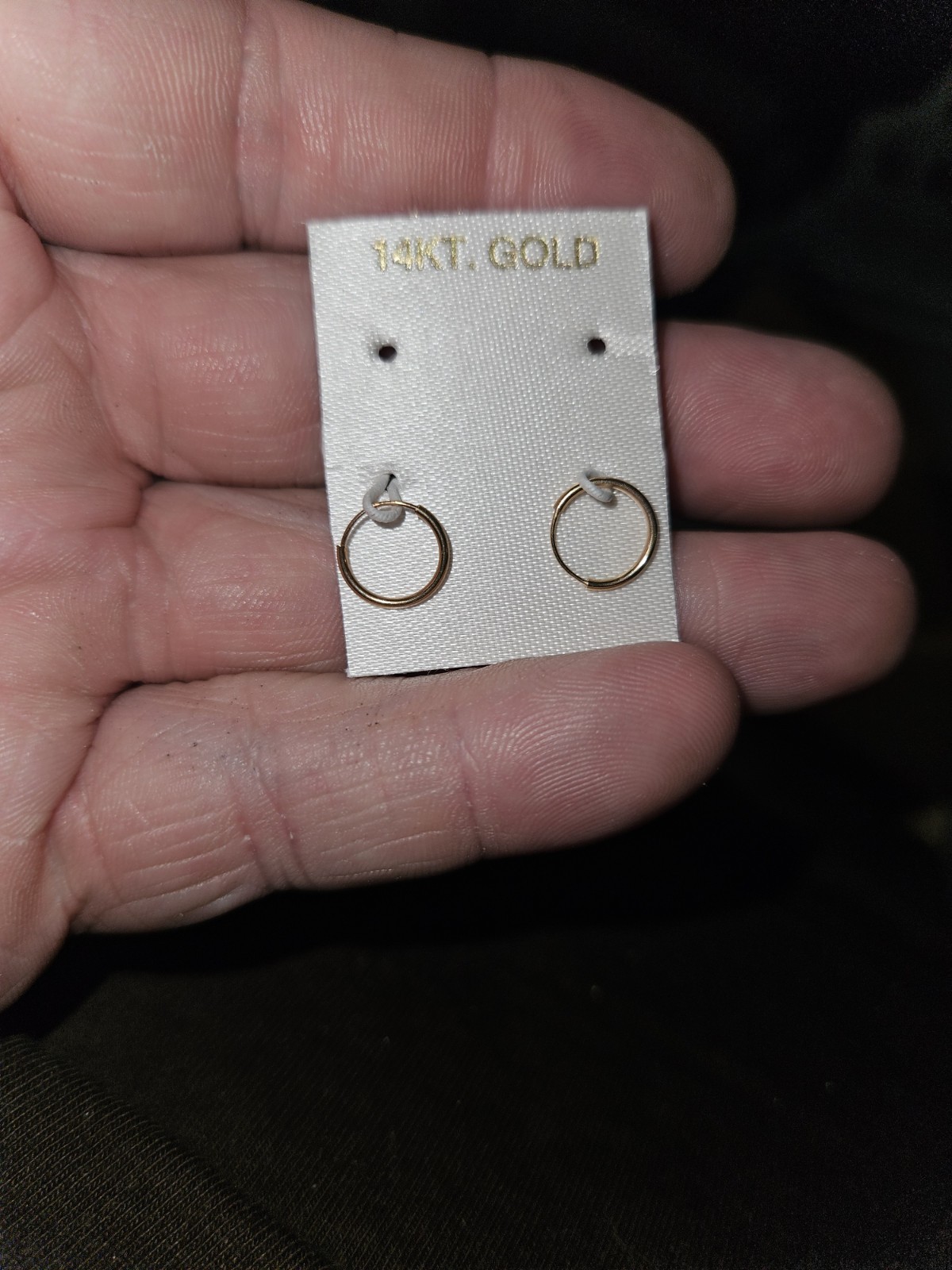 14 KT Karat Yellow Gold Hoop Earrings Huggie Endless New