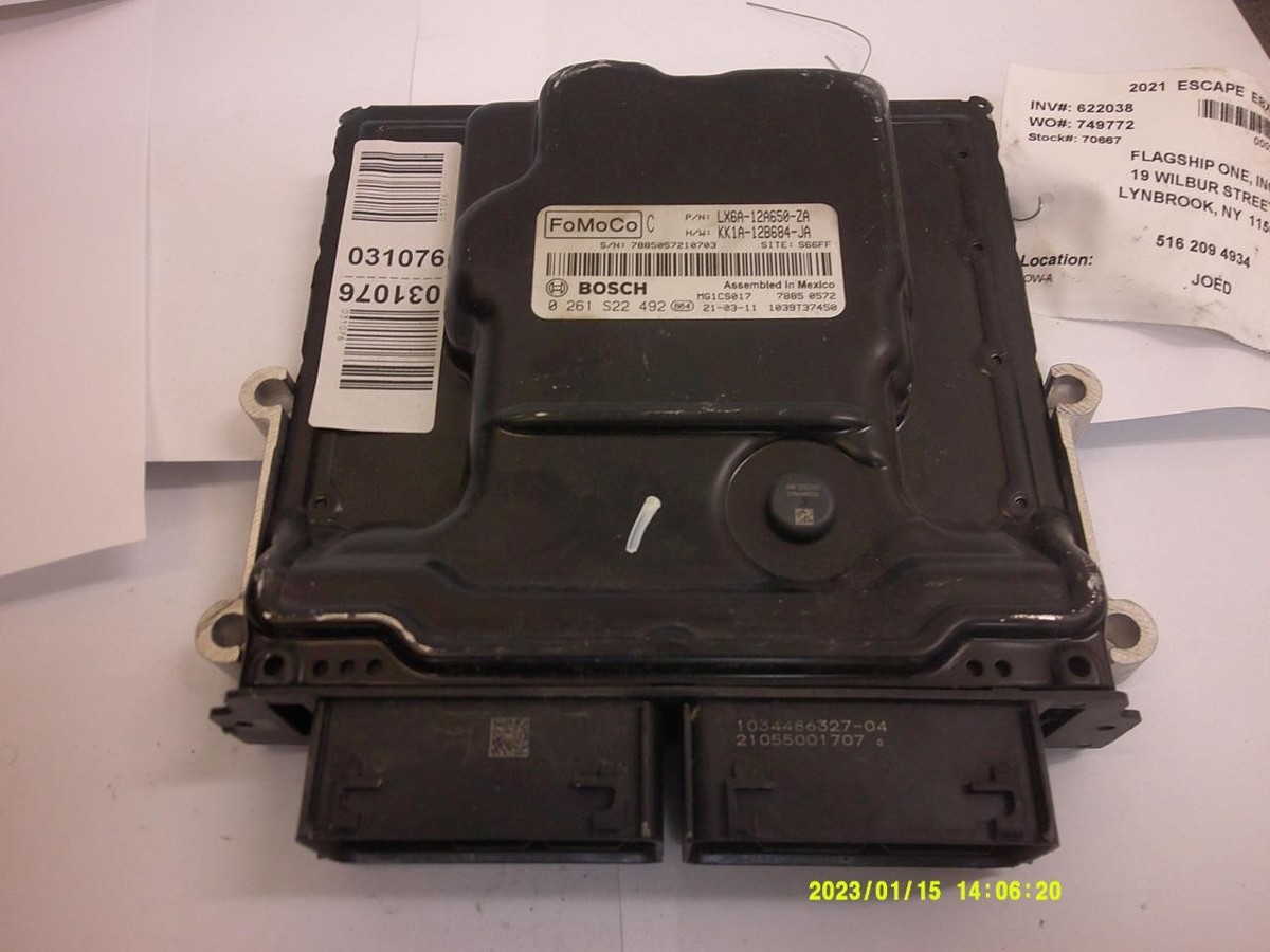 ENGINE COMPUTER FORD ESCAPE 2020 2021 2022 LX6A-12A650-ZA KK1A