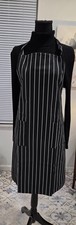 PermaChef Black/White Pin Striped Chef's Apron