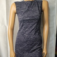 Ann Taylor Gray and White Sheath Midi Dress Size XS