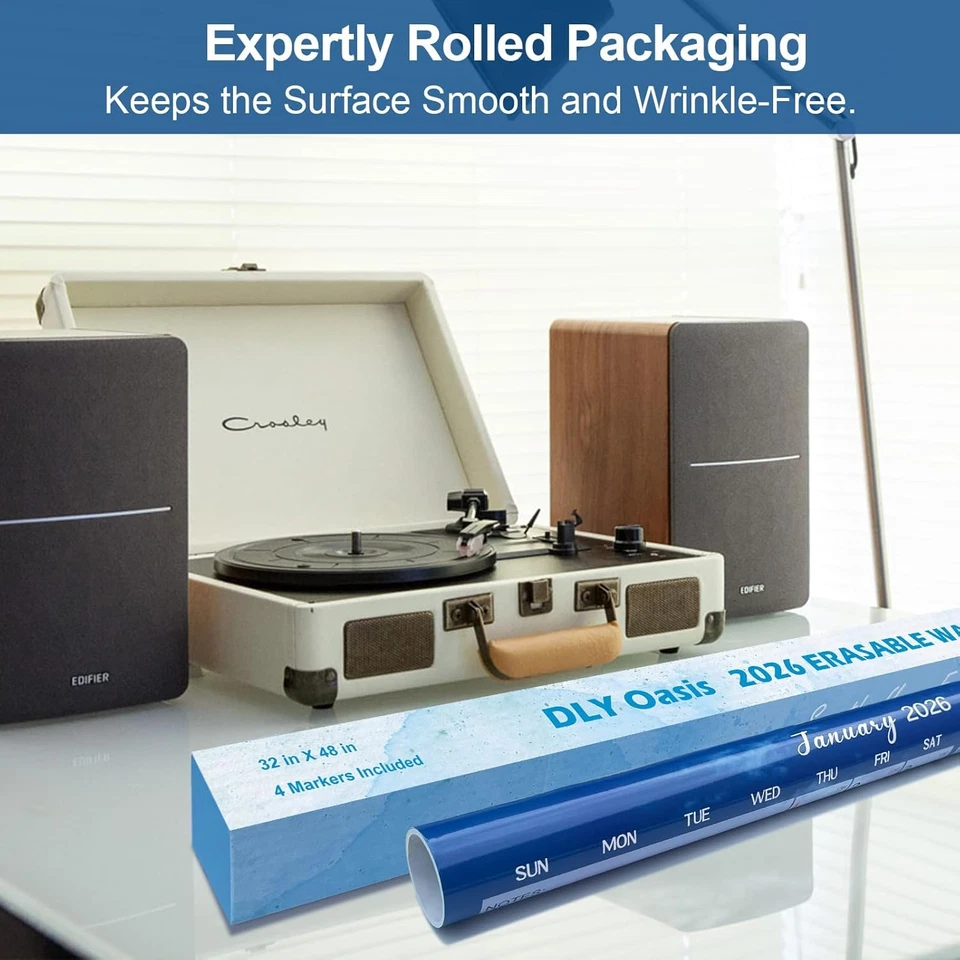 32" X 48" 2026 Wall Calendar Dry Erase - Large Beach Wall Calendar Wet & Dry Era - Image 4 of 4