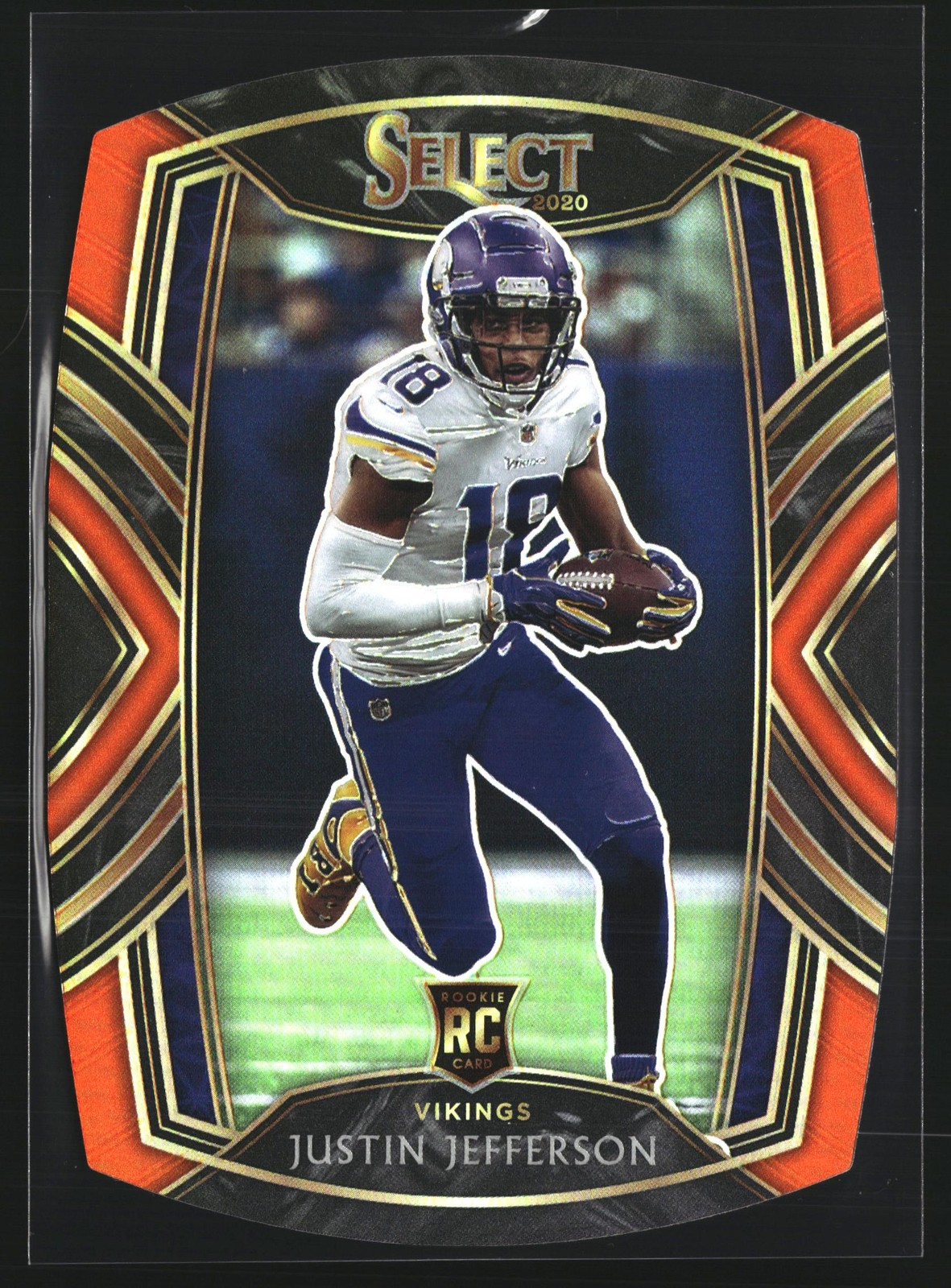 2020 Panini Select #261 Justin Jefferson Orange Prizm Die Cut RC