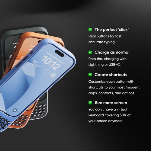 Keyboard for iPhone 16 Pro Max – Keyboard Case for Premium Typing Experience ... - Picture 4 of 8