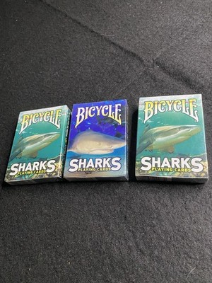 Lot of 3 Bicycle Sharks Playing Cards Sealed Decks USPCC