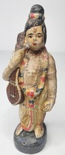 Antique 1800's Original Terracotta Golu Doll Hindu Lord Narada Deity 7.75" Tall