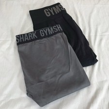 2 Pair Gymshark Flex Leggings Women's L Black  Gray GLLG4248  GLLG028