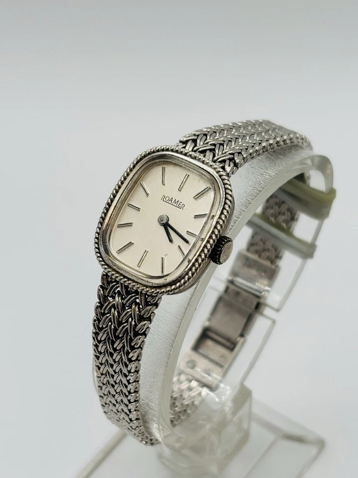 Reloj Mecánico Suizo ROAMER Vintage Plata de Ley 925 17 Joyas Foto 2 de 4