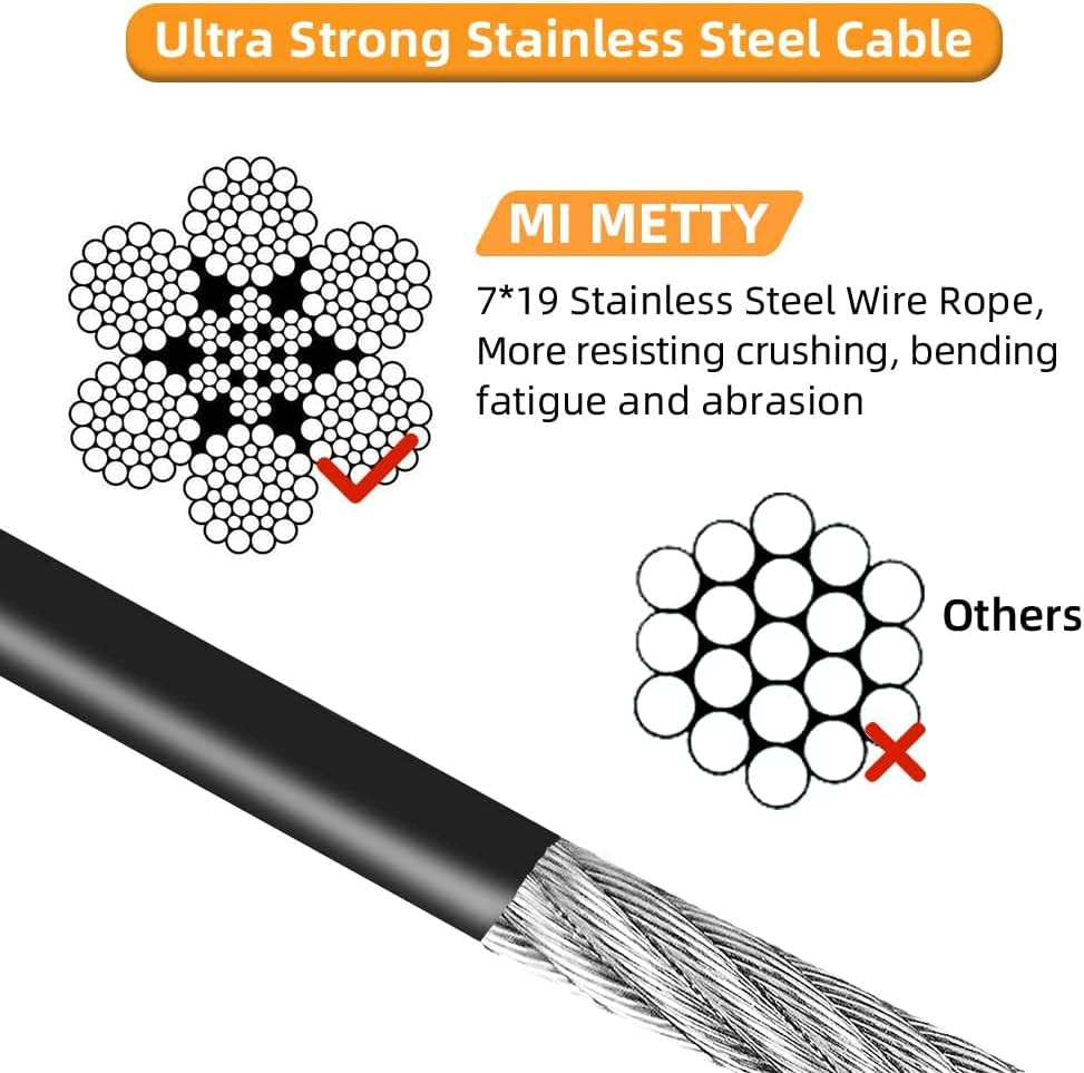 Dog Tie Out Cable,50ft Dog Run Cable,Tie-Out Cable for Small Dogs Up to 60 lb...