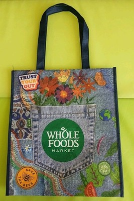 Large Whole Foods Market SAVE THE BEES Reusable Bag. Machine Washable. Clean.