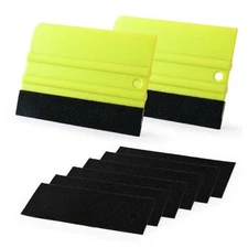  2PCS Vinyl Wrap Squeegee with 6PCS Squeegee Felt Fabric for Tint Film Green