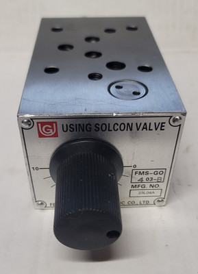Using Solcon FMS-GO-403-B Modular Solenoid Flow Control Valve FREE SHIPPING