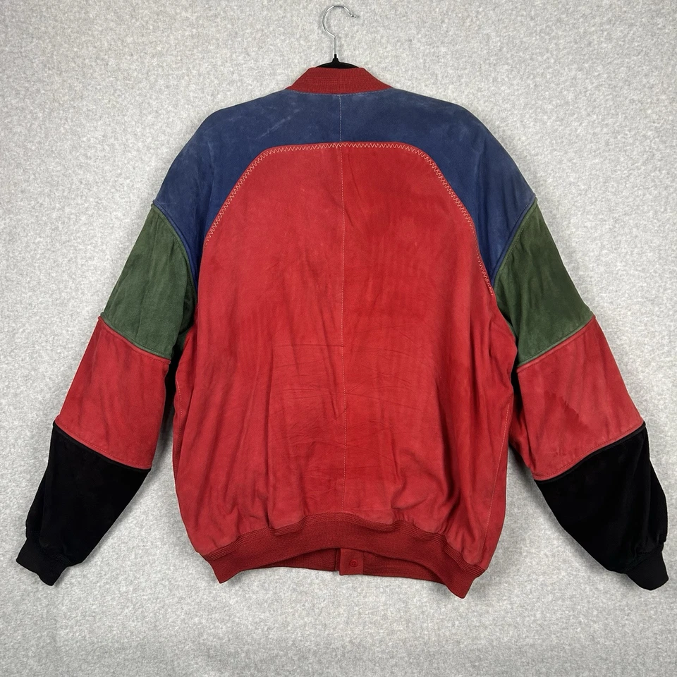 De colección La Matta Tour Para Hombre Talla L? Chaqueta Bomber Años 80 Reversible Suade Colorblock Italia Foto 2 de 4