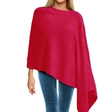 Poncho Sweater Solid Knit Versatile Lightweight Shawl Wrap Scarf Cape Accessory