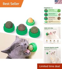 Catnip Toys Balls 4 Pcs, Extra Cat Energy Ball, Edible Kitten Silvervine Toys...