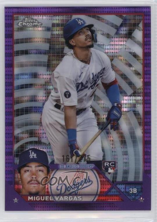 2023 Topps Chrome Purple Sonar Refractor 161/275 Miguel Vargas #161 2x9