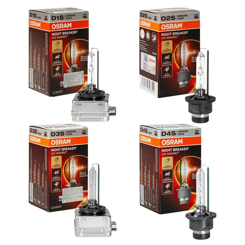 OSRAM Nuit Breaker 220 D1S D2S D3S D4S Xenarc Xenon Jusqu'À +220% Modèle - Photo 1/1
