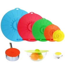 Silicone Lids - Heat Resistant Microwave Splatter Cover (5 Pack), Reusable si...