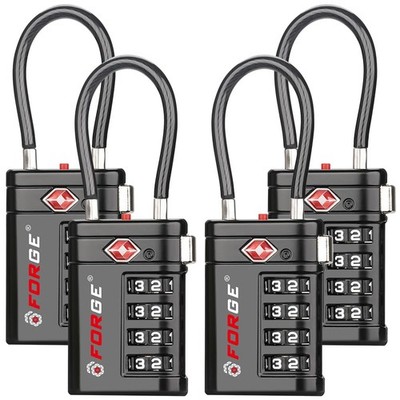 Forge TSA Approved Luggage Locks 4 Digit Combination TSA Travel Locks with TS...