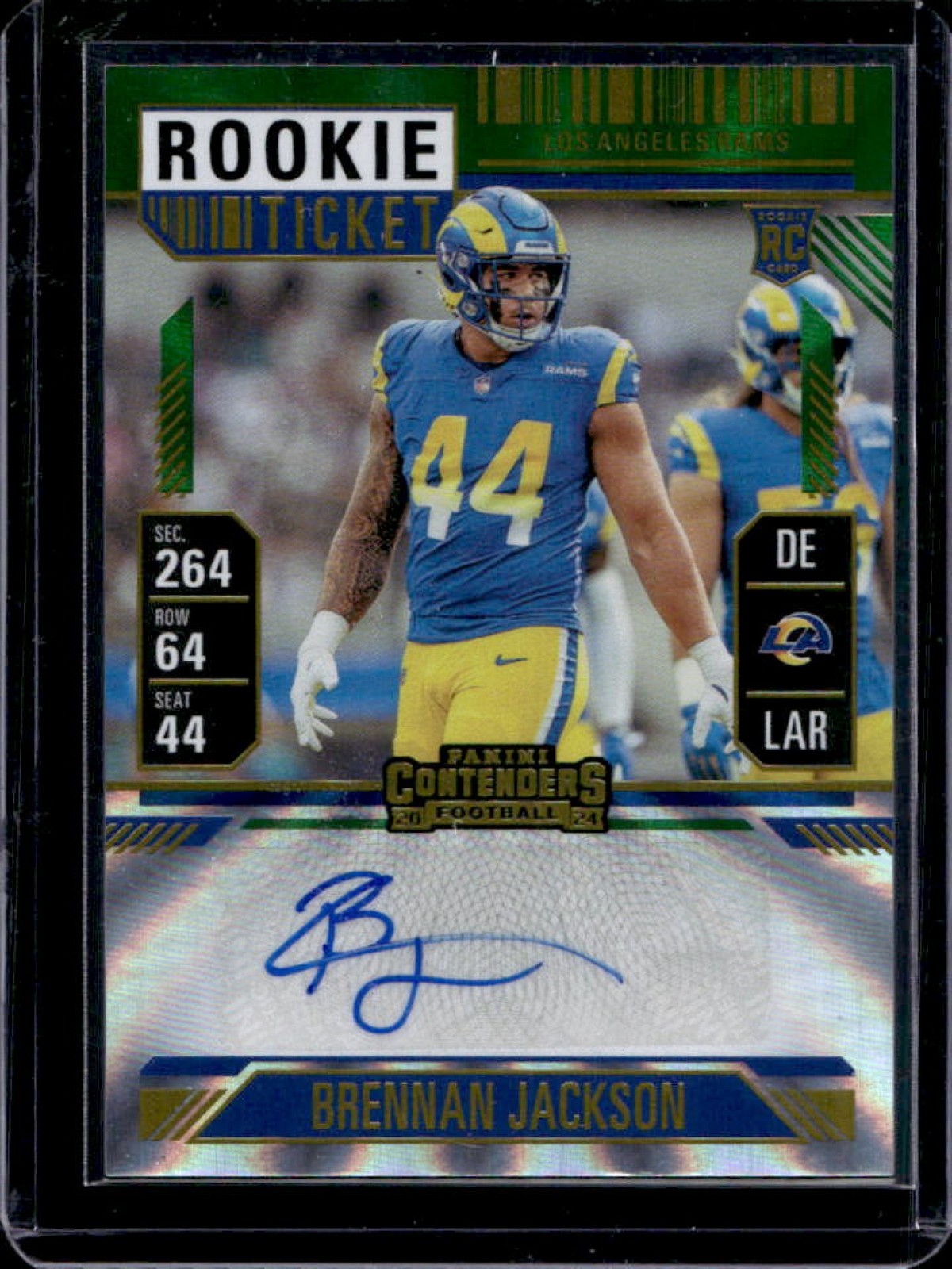 Brennan Jackson Panini Contenders #292 Autograph-Opening Kickoff Ticket