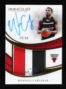 2018-19 Panini Immaculate Premium /50 Wendell Carter Jr RPA Rookie Patch Auto RC