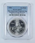 1984 Engelhard Prospector 1 Oz Silver Round Eagle Reverse MS63 PCGS *2354