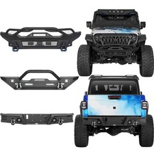 Tube Grill Front Rear Bumper Fit Jeep Gladiator Jt 2020 2021 2022 2023 2024-2026