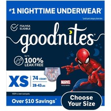 Goodnites Boys Nighttime Bedwetting Underwear Large 58 Count