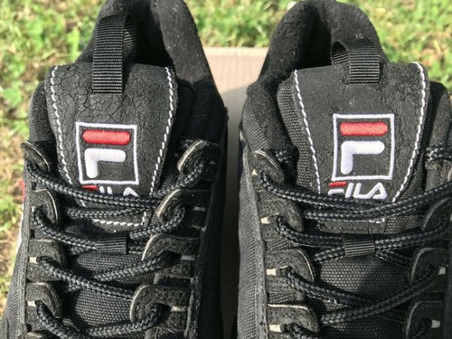 Vintage Fila Disruptor Zapatillas Mujer Talla US 5.5 (38) Negro Blanco Raro - Imagen 4 de 12