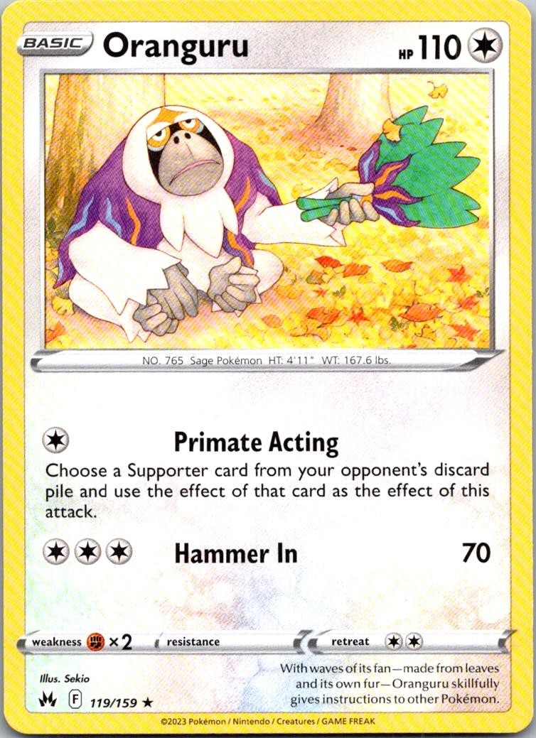 Oranguru 119/159 Rare Crown Zenith Pokemon Near Mint