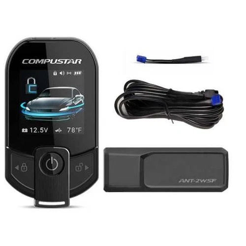 Compustar 2WT13R-SF 3-Mile LCD Remote + ANT-2WSF Antenna + 4-6 Cable + FT-Temp