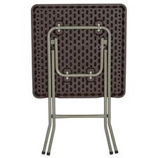 Flash Furniture 24" Square Plastic Folding Table in Brown and Gray