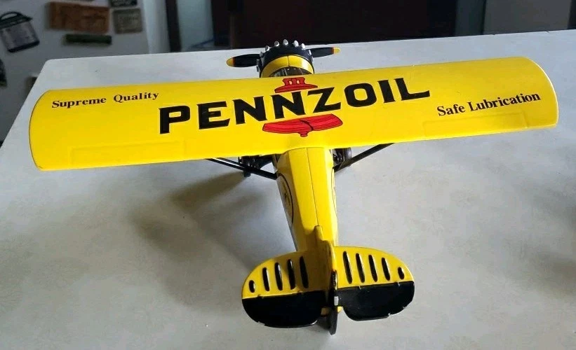 Caja de cambios Juguete Limited Pennzoil Coleccionable Diecast Metal Moneda Banco Avión Amarillo Foto 4 de 4