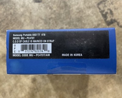 Samsung Portable SSD T7 4TB External Solid State Drive USB-C (MU