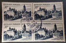 France, nice 1952 used block of 4