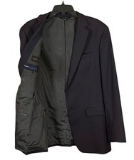 Banana Republic Mens 40 Long Marzotto Super 120s Wool Blazer Slim Navy Blue