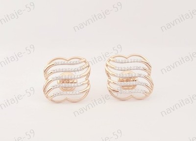 Engagement Stud Earring 14K Yellow Gold Plated Moissanite Screw Back Earrings