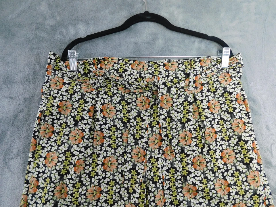 Pantalones Max Studio Mujer XL Floral Pierna Ancha Palazzo Elastizados Cinturón Boho Relajado Foto 2 de 4