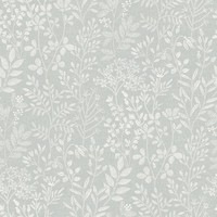 Grey Leaves Vinyl Tapete Karuna Gesteppt Bio Trail Grandeco 205001 Neu
