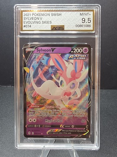 2021 Pokemon Sylveon V Holo 074 Evolving Skies ASG 9.5