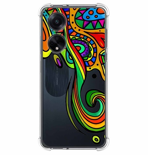Cover In Silicone Per OPPO Find X3 Lite 5G - Design Acquerello 11 - Antiurto E Trasparente, Stampa UV LED, Made In Spain