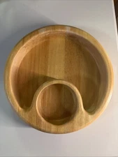 Crate & Barrel Wooden Chip and Dip Bowl