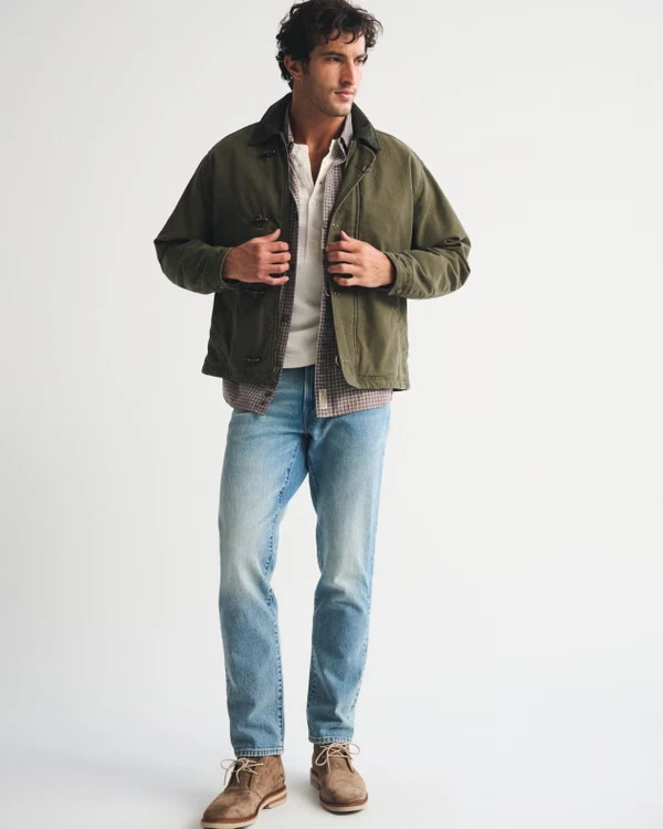 Abercrombie Canvas Fireman Clasp Jacket Olive Men's Workwear Coat image 5